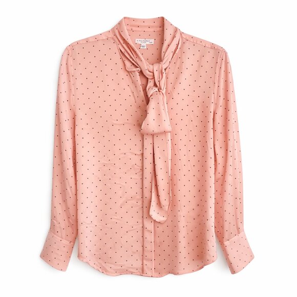 Equipment Luis Blouse Rose Cloud‎ & True Black Polka Dot Blouse Size XS - Picture 2 of 4